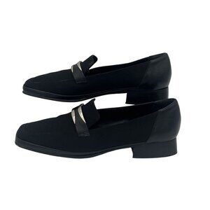 Rangoni Isabel Black Fabric & Leather Loafers Womens Size 8 M With Box